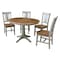International Concepts Round 36 in Rd Extension Dining Table, 4 San Remo Chairs, Hickory/Stone, 36 W, 48 L, 30.1 in H, Wood K41-36RXT-27B-C10-4 - alternate 1